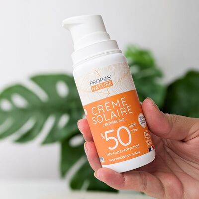 CREME SOLAIRE BIO SPF50- 100% NATURELLE - SANS DIOXYDE DE TITANE - 100ML