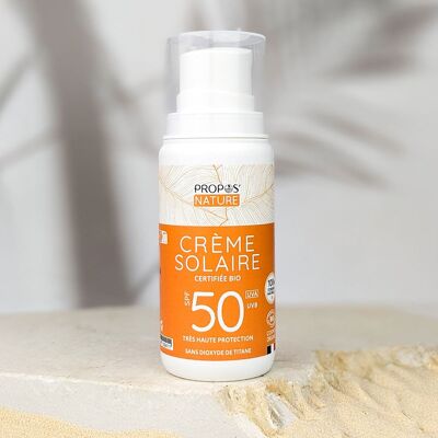 ORGANIC SUNSCREEN SPF50 - 100% NATURAL - TITANIUM DIOXIDE FREE - 100ML