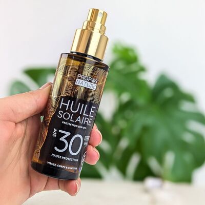 HUILE DE SOLAIRE SPF30 - 84% NATURELLE - PARFUM MONOÏ - 100ML