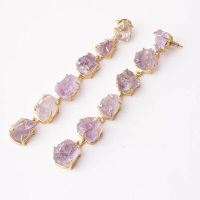 Pendientes Checca Rough Morado
