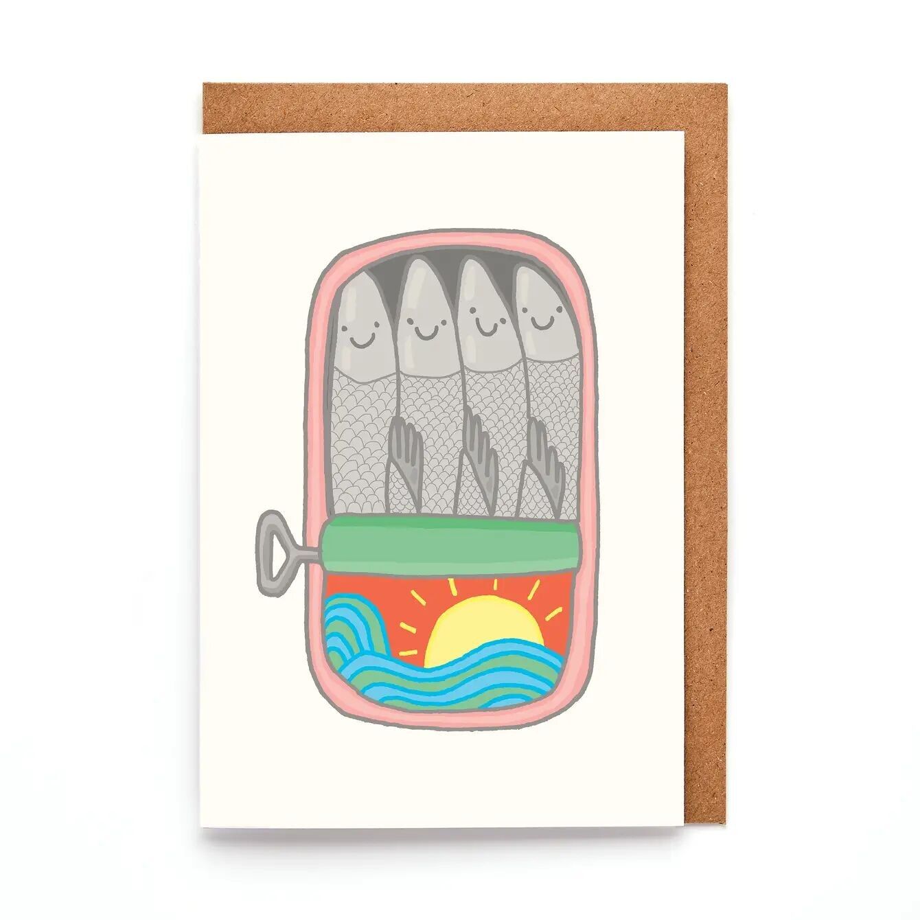 Carte de vœux mini A7 « Boîte de sardines » | Motif poisson original