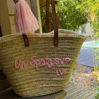 Basket A Spritz please pink embroidery