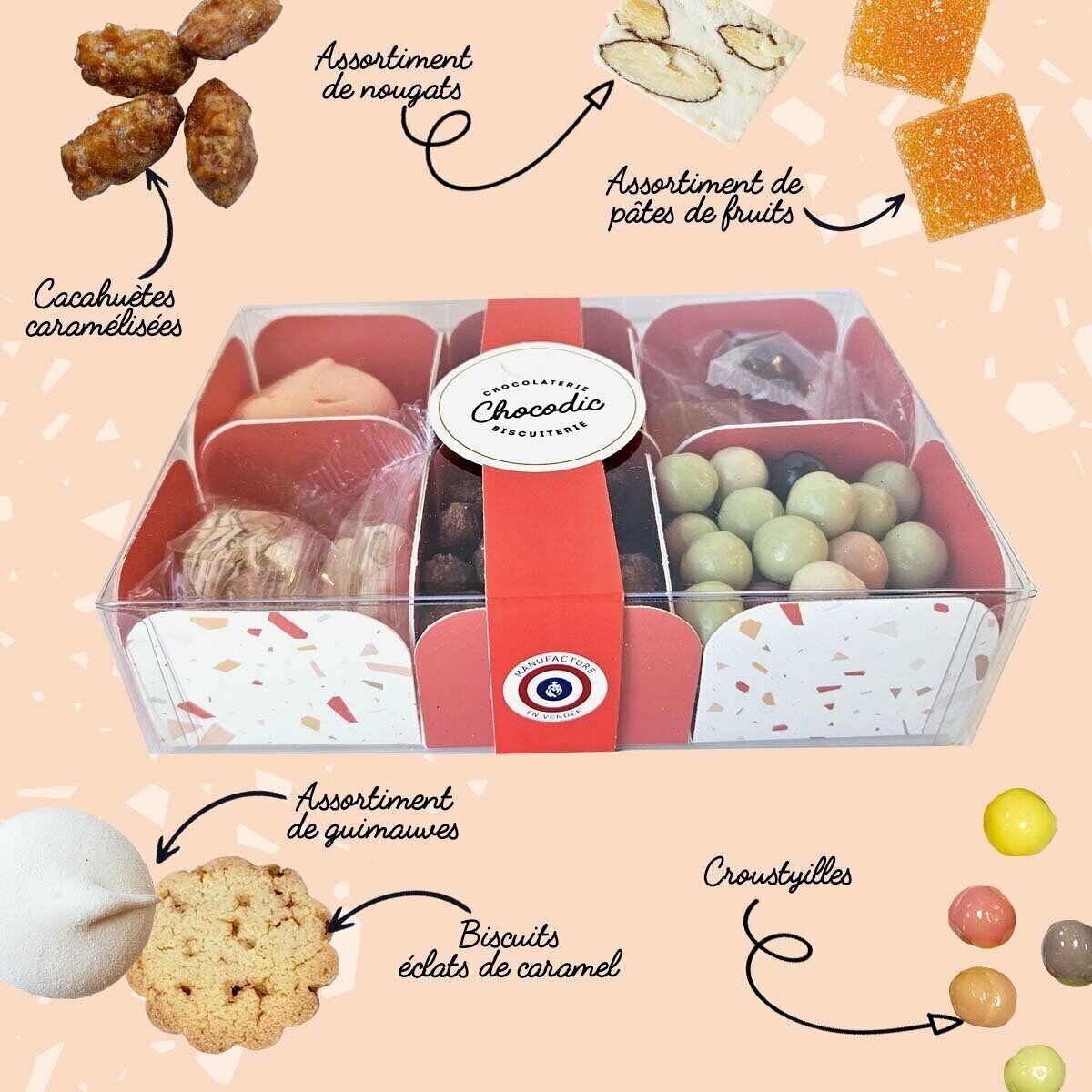 Chocodic - Box of 6 cups - Marshmallow, fruit paste, biscuits, marshmallow, peanuts, chocolate (FDR)