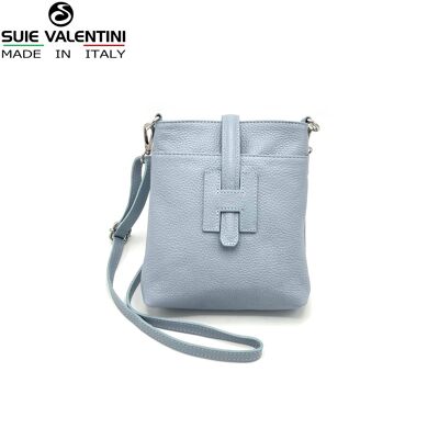 Bolso bandolera en piel auténtica, tamaño pequeño, Made in Italy, art.112614