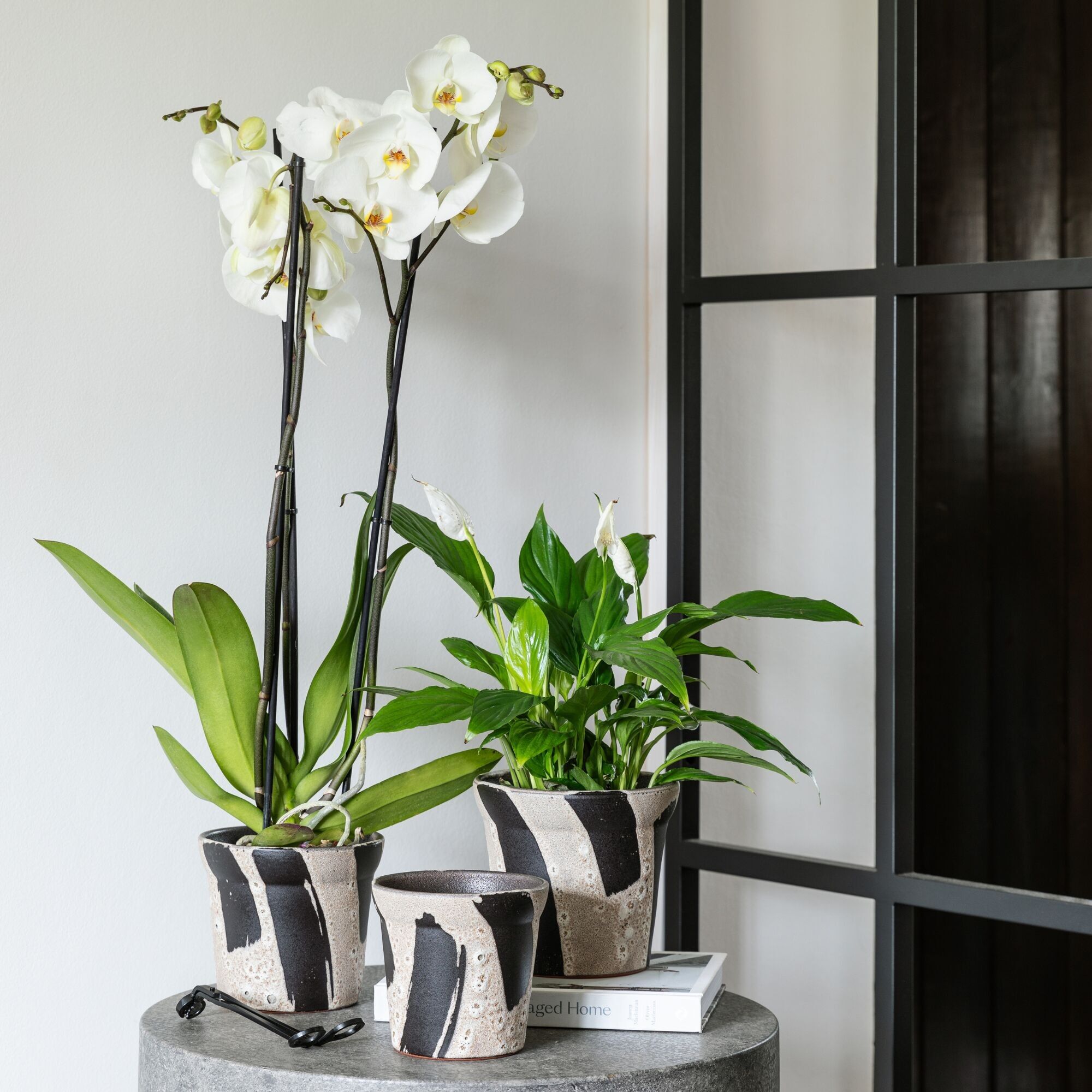 Jardinière conique Rowen Brushstroke H13.5cm D15cm