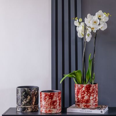 Atlas Reactive Glaze Smudge Planter H16cm D16.5cm