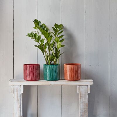 Chevron Planter H17Cm D19Cm
