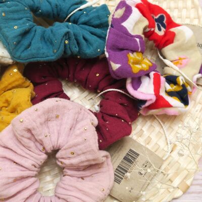 Chouchou en double gaze de coton (vendu par lot de 5)