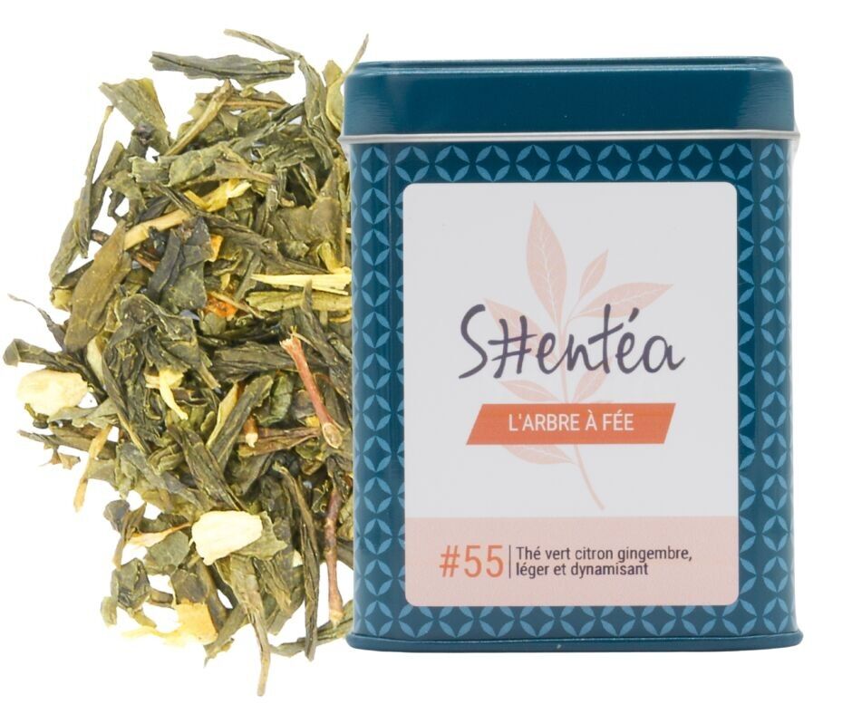 Invigorating Green Tea - Lemon Ginger Green Tea - The Fairy Tree - 80g - Premium Loose Leaf Metal Tin