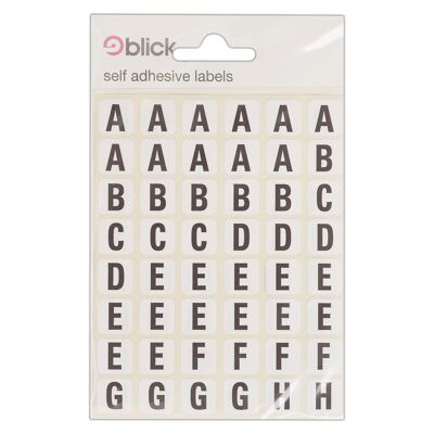 Blick Self Adhesive Stickers, 13mm x 13mm, A To Z Letters, Black, 144 Labels