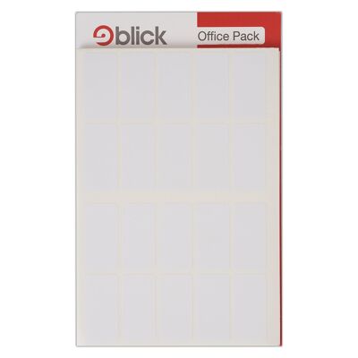 Autocollants Blick Office Pack, 19 mm x 25 mm, rectangulaires, blancs, 800 étiquettes