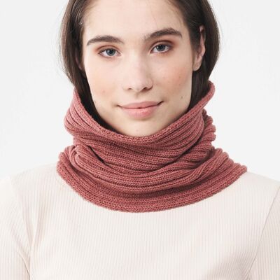 Unisex knitted loop scarf made of organic merino wool and organic cotton