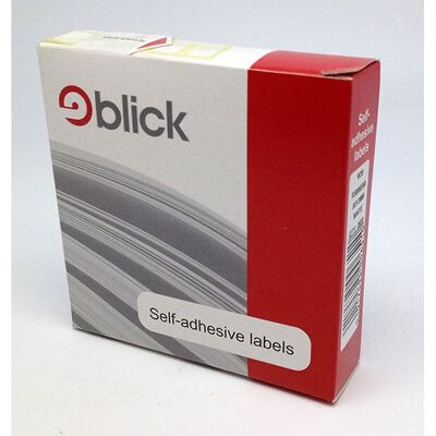 Blick Self Adhesive Stickers Dispenser Pack, 9mm x 13mm, Rectangular, White, 3920 Labels