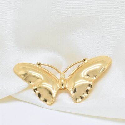 Gold-plated stainless steel brooch - BH500037