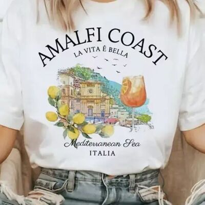 Women's printed oversized T-shirt - 2206-34