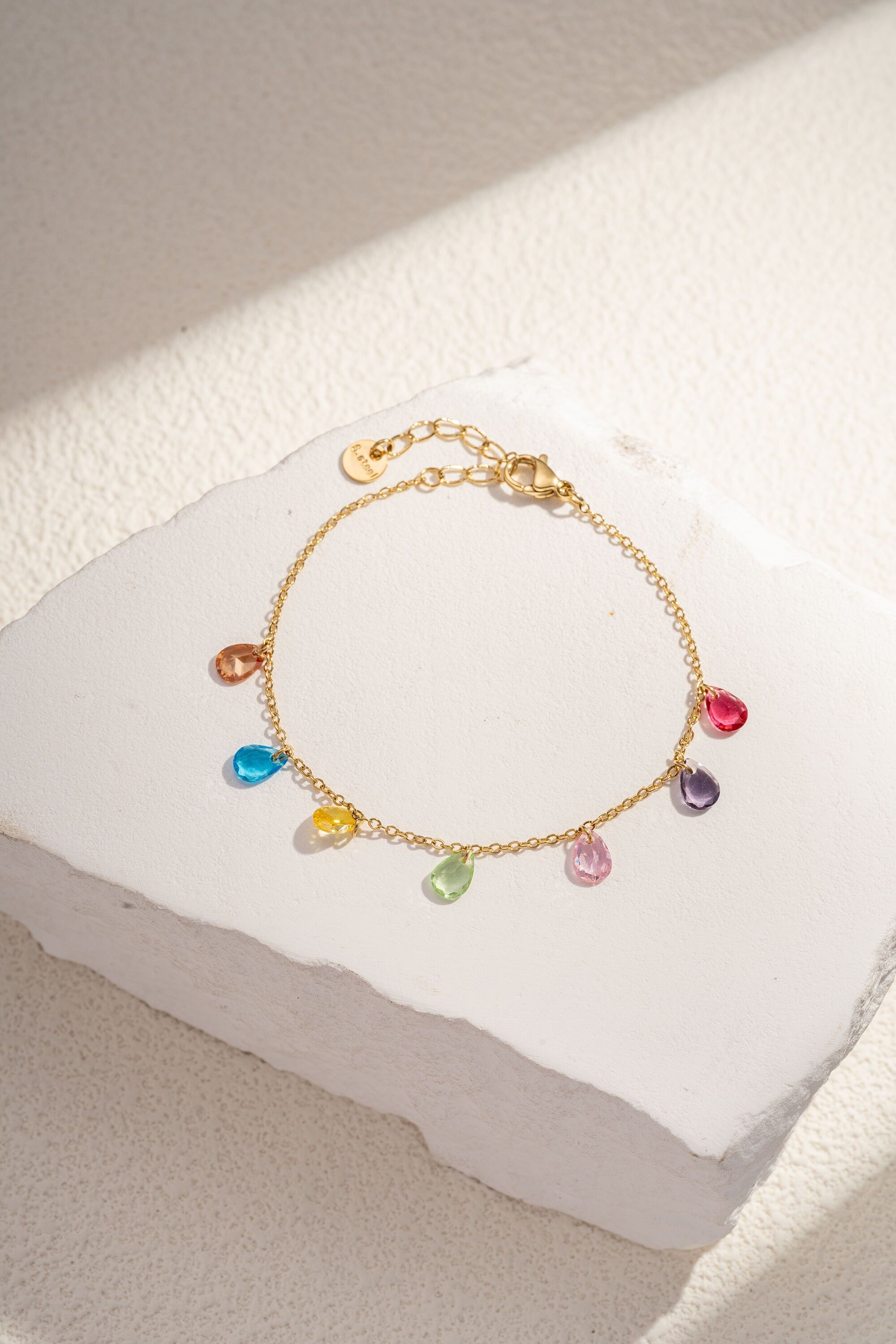 "Golden Rainbow" drop bracelet in stainless steel