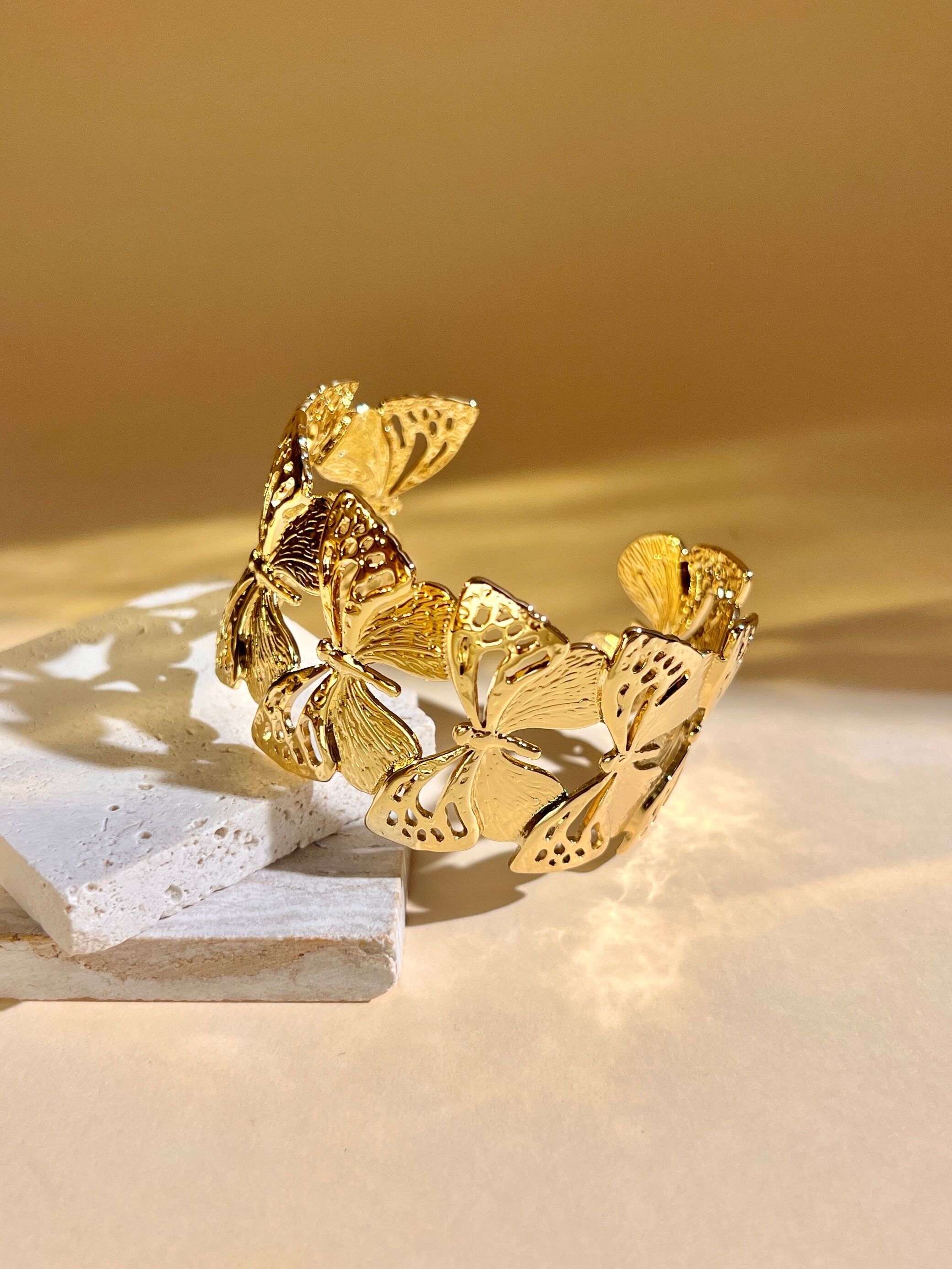 Pulsera de mariposa de acero inoxidable