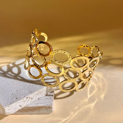 Bracelet Jonc Ovale Contemporain – Acier Inoxydable