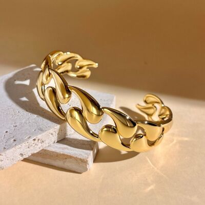 Bracelet Jonc Goutte Sculptée – Acier Inoxydable
