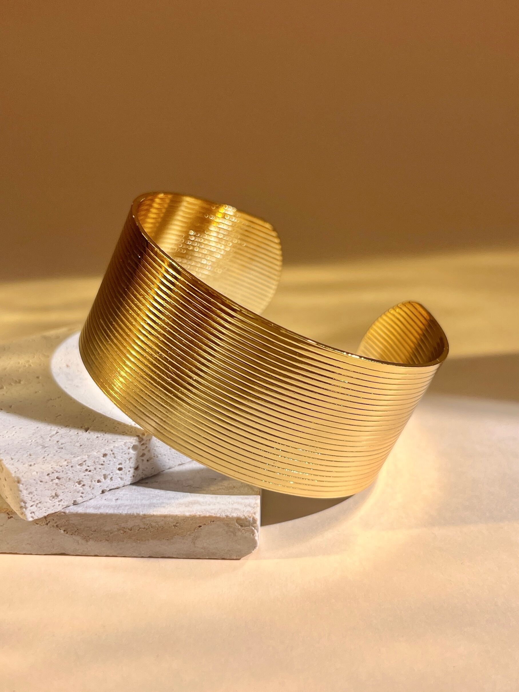 Wide stainless steel bangle bracelet – minimalist jewelry