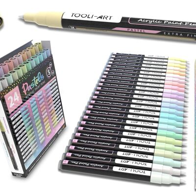 TOOLI Acryl-Marker-Set Pastell 24 Farben EF 07 mm
