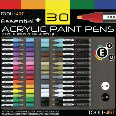 TOOLI Acrylmarker Essential Set 30 Farben 3mm