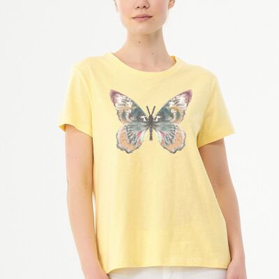Organic cotton T-shirt with butterfly print