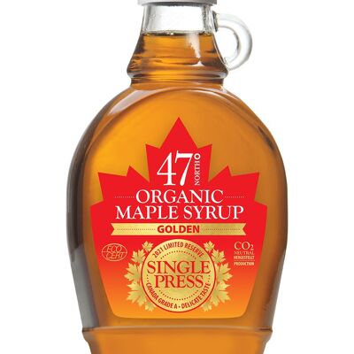 GOLDEN SINGLE PRESS Organic Maple Syrup Canada Grade A, delicate-250g