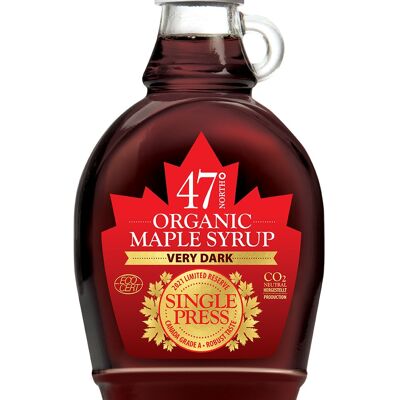 VERY DARK SINGLE PRESS Organic Maple Syrup Canada Grade A, strong-250g