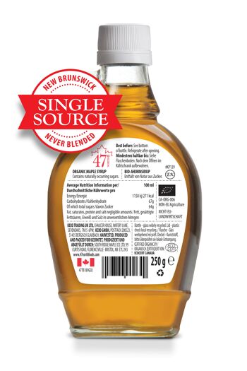 GOLDEN SINGLE SOURCE Sirop d'érable biologique Canada Grade A, délicat-250g 2