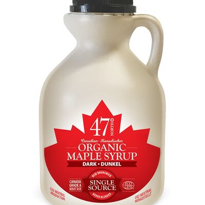 DARK SINGLE SOURCE Organic Maple Syrup Canada Grade A, robust-665g