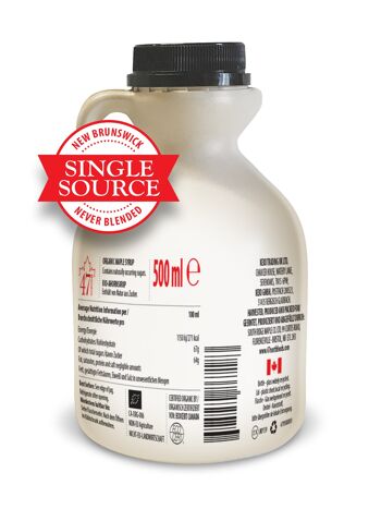 Sirop d'érable biologique DARK SOURCE UNIQUE Canada Grade A, robuste-665g 2