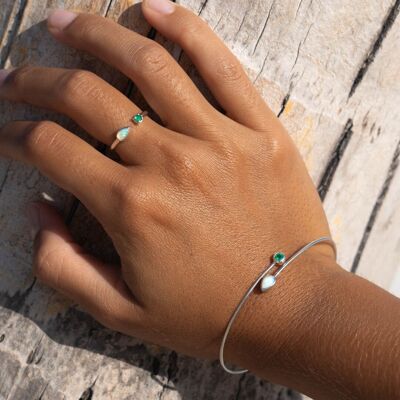 Opal meets Emerald Set | Bangle & Ring