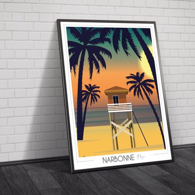 Narbonne Plage poster 50x70 cm • Travel Poster