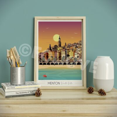 Affiche Menton 50x70 cm • Travel Poster