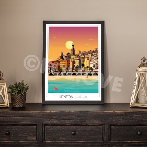 Affiche Menton 30x42 cm  • Travel Poster