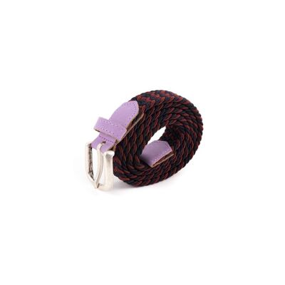 Ceinture tressee femme rouge noir