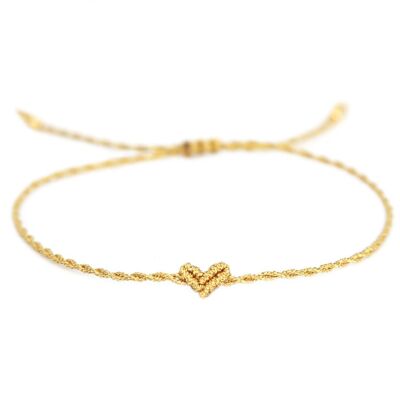 Bracciale Love Ibiza a forma di cuore in oro intrecciato
