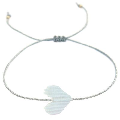 Bracelet coeur blanc argent