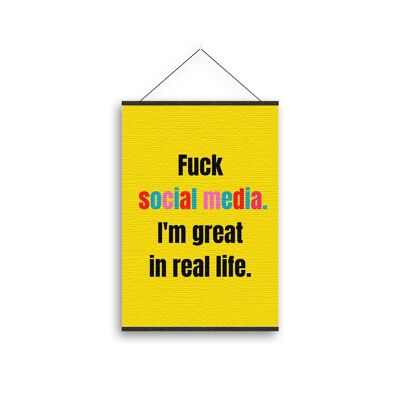 Fuck Social Media - Canvas Art-A3