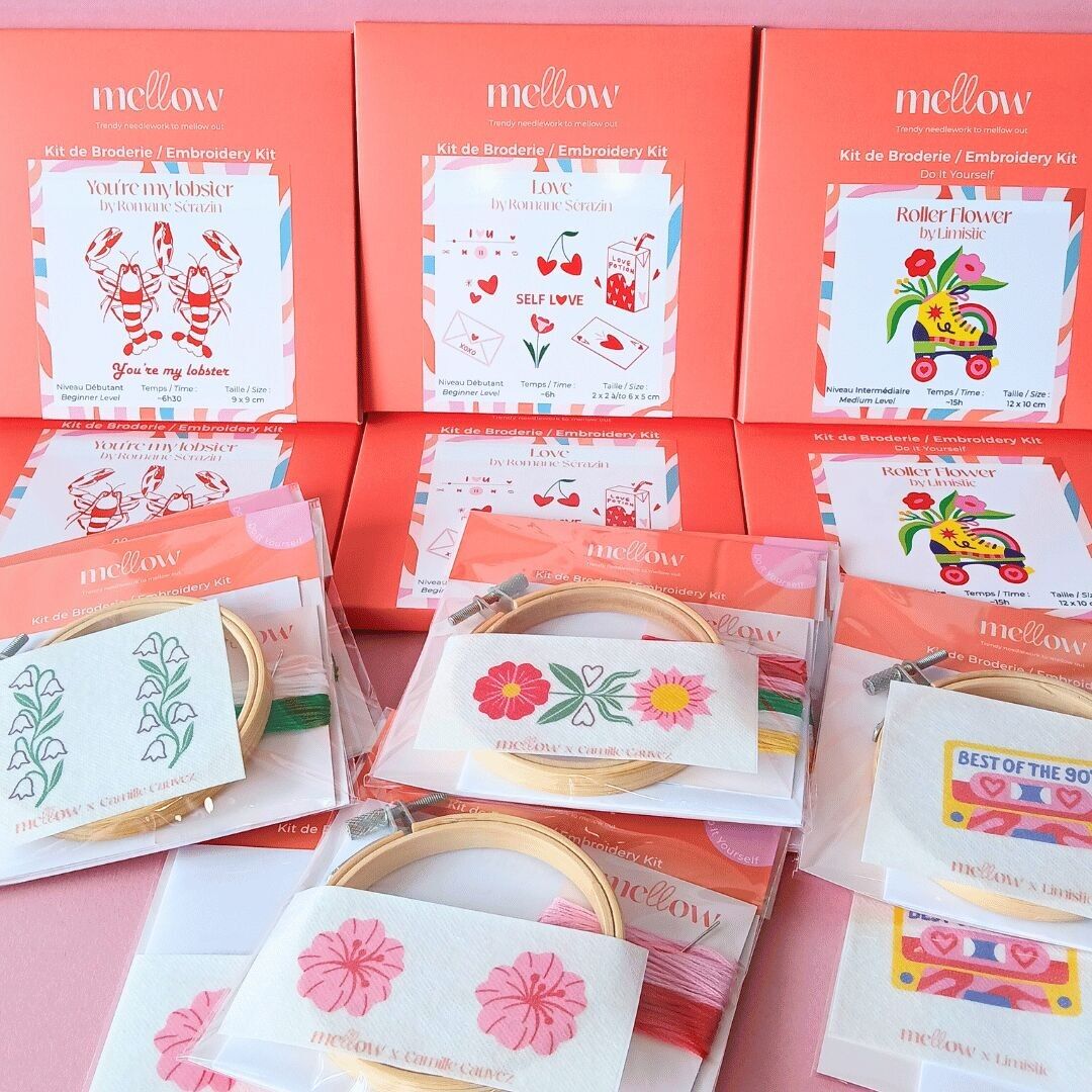 Pack Découverte 14 kits de broderie pour Mercerie & Magasin Loisirs Créatifs