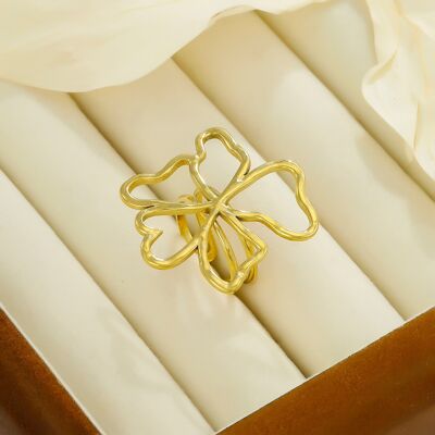 Anello in acciaio inossidabile con fiore - BG310217