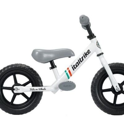 Pista - Bici senza pedali in acciaio - Ruote EVA 12" - Bianco - 2/5 anni