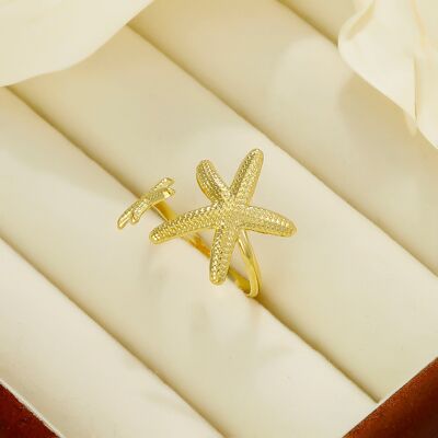 Stainless Steel Starfish Ring - BG310218