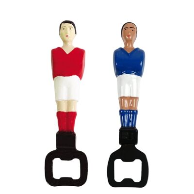 Décapsuleur Joueur de Babyfoot Couleur Rouge ou Bleu Modèle Compact et Original Accessoire Apéro Fun et Design