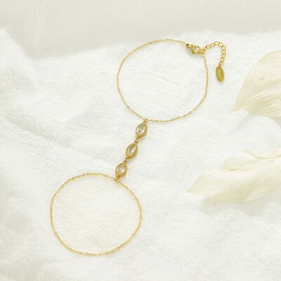 Bracelet chaine de main en acier inoxydable - BR110321OR