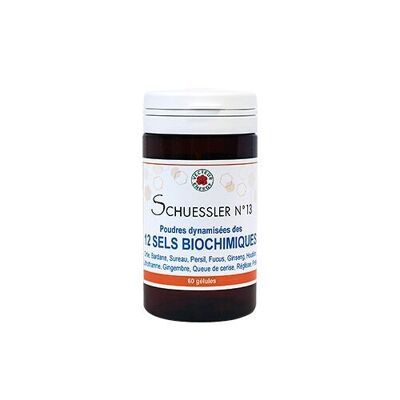 Sales bioquímicas de Schuessler nº 13 Mezcla de 12 sales bioquímicas de Schuessler 60 cápsulas v320mg