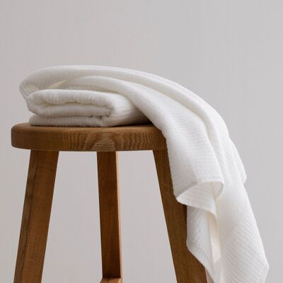Koza Home Ivory White Corduroy Micro Fiber 100% Cotton 2-Piece Hand Face Towel Set 50 X 90 - 50 X 90 1131A 50 x 90 - 50 90