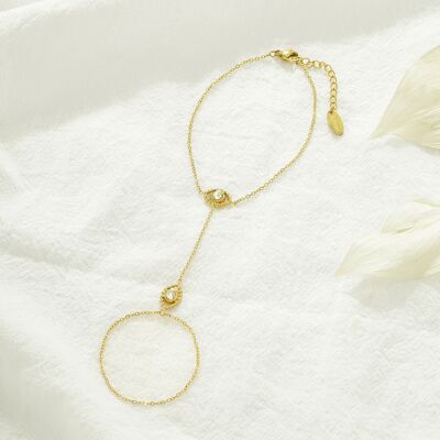Stainless Steel Hand Chain Bracelet - BR110324OR