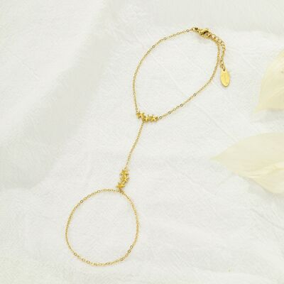 Bracelet chaine de main en acier inoxydable - BR110325OR